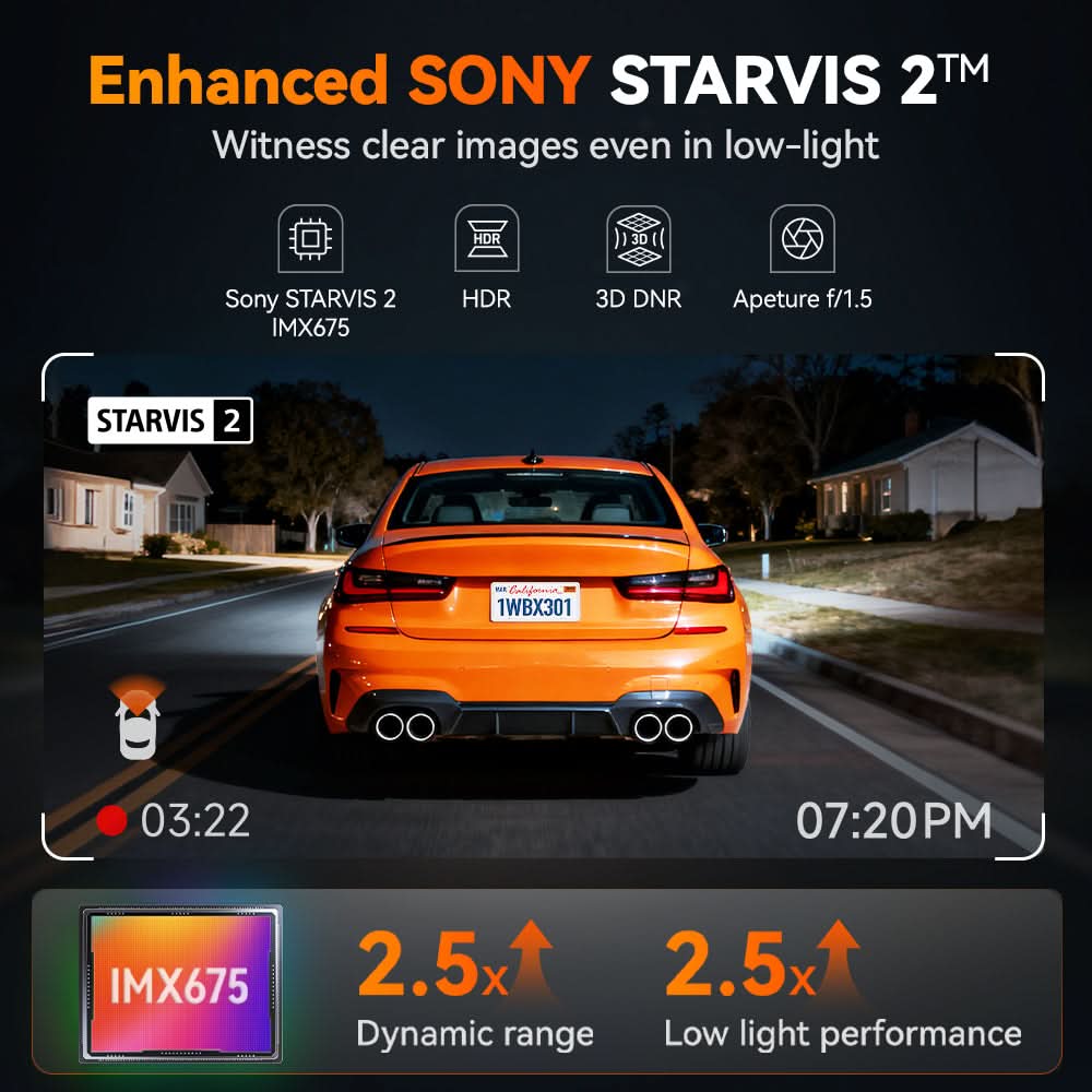WOLFBOX X3 2.5K 60FPS STARVIS 2 IMX675 with ADAS Mini Dash Cam - WOLFBOX