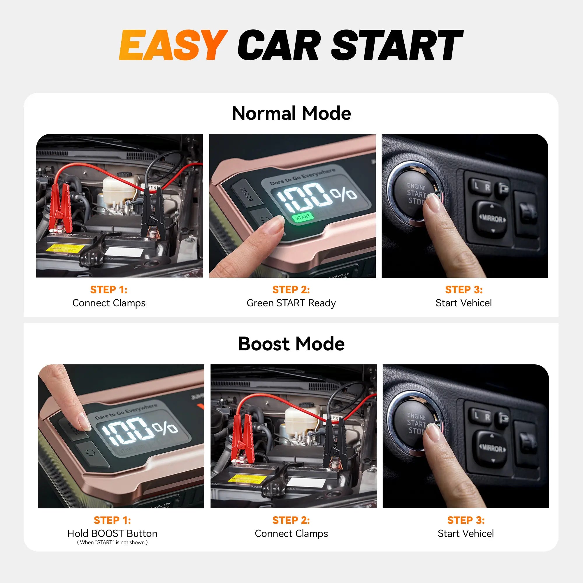 4000a jump starter in rose gold easy to use
