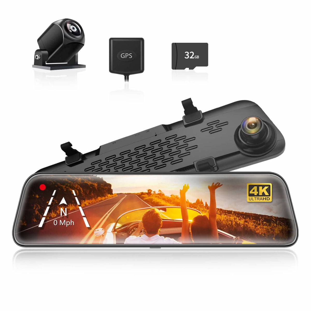 WOLFBOX G840S 12″ 4K Mirror Dash Cam 2160P Full HD Smart Rear View Camera Mirror Dash Cam - WOLFBOX