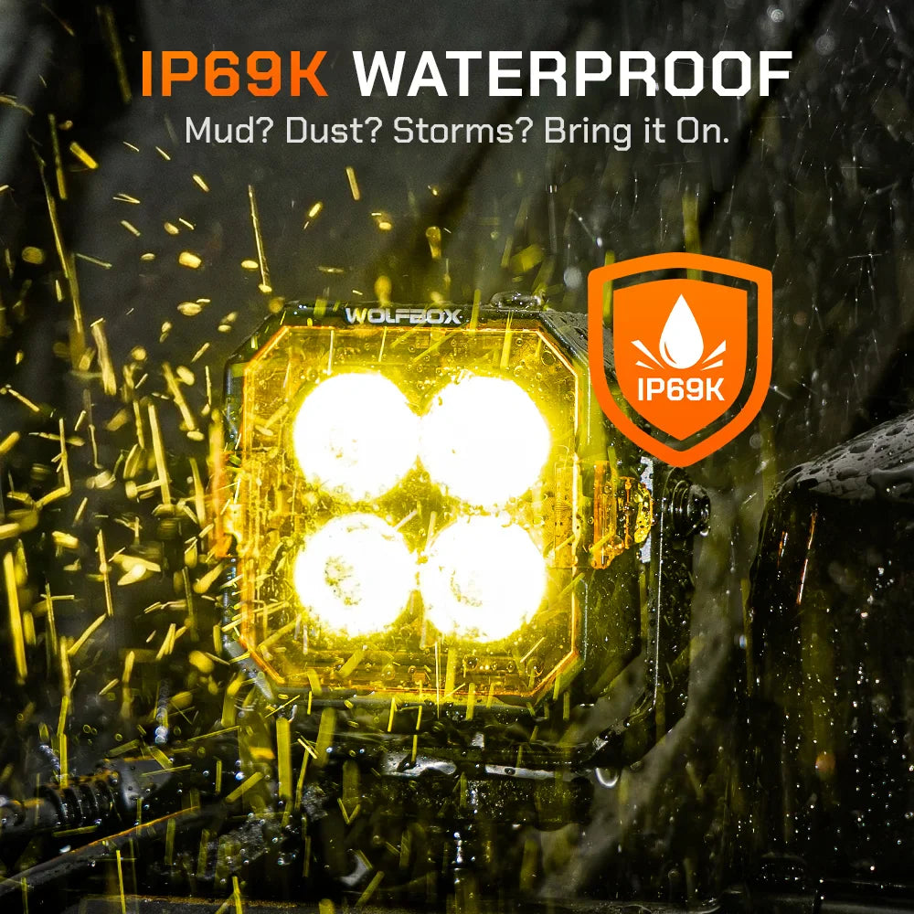 IP69K waterproof off-road light built for mud and water resistance