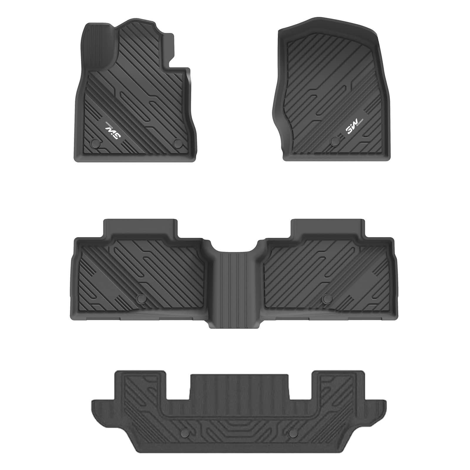 3W Ford Explorer 2020-2023 Custom Floor Mats TPE Material & All-Weather Protection Vehicles & Parts 3W
