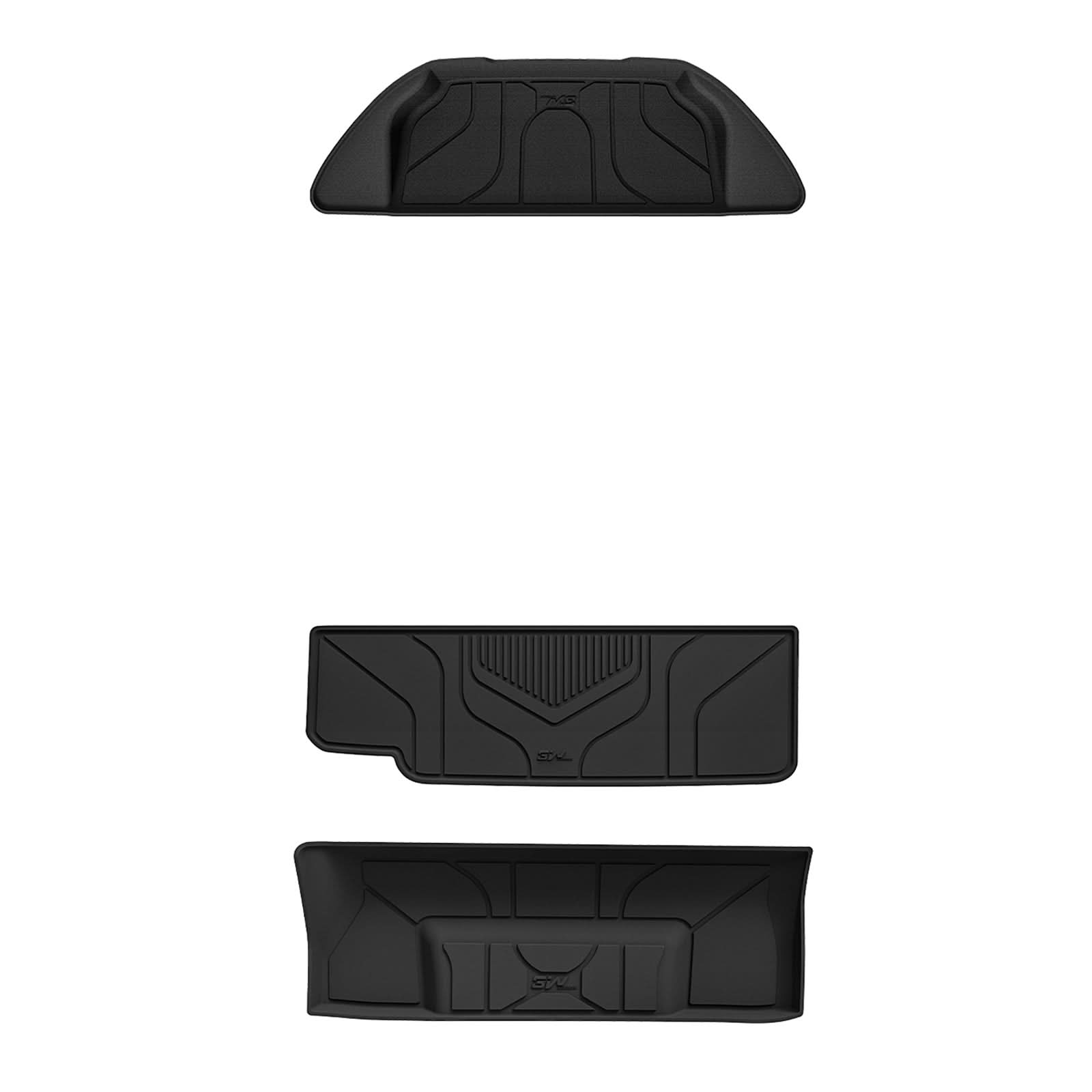 3W Tesla Model X 6 Seat 2022-2023 Custom Floor Mats Trunk Mats TPE Material & All-Weather Protection Vehicles & Parts 3Wliners 2022-2023 Model X 2022-2023 Front&Rear Trunk Mats