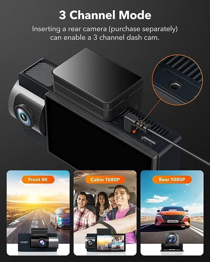 WOLFBOX i17 4K+2.5K 5G WiFi Super IR Night Vision Dash Cam camera WOLFBOX