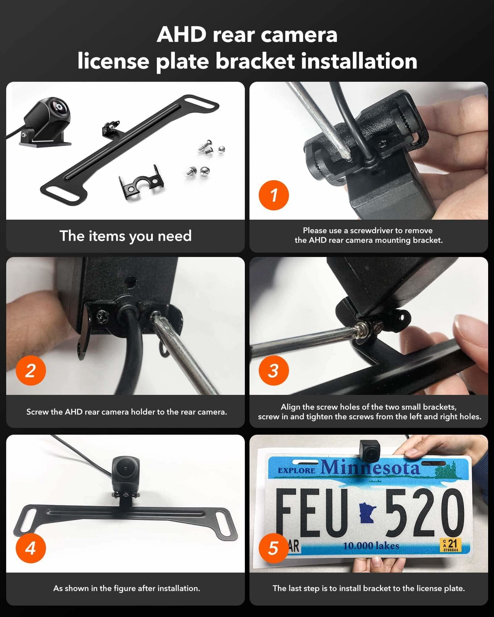 WOLFBOX Reverse Camera Plate Bracket for Easier Rear Cam Installation Accessory WOLFBOX