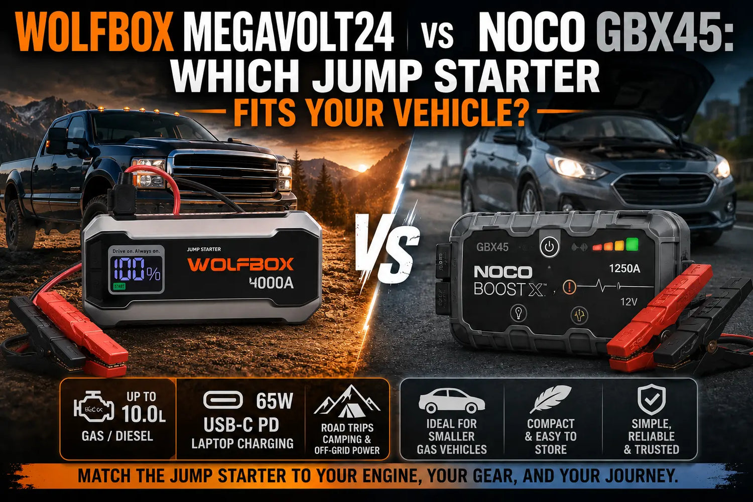 Wolfbox MegaVolt24 vs NOCO GBX45