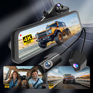 G900 TriPro 4K+2.5K+1080P 3 Channel Cabin Monitor Mirror Dash Camera - WOLFBOX