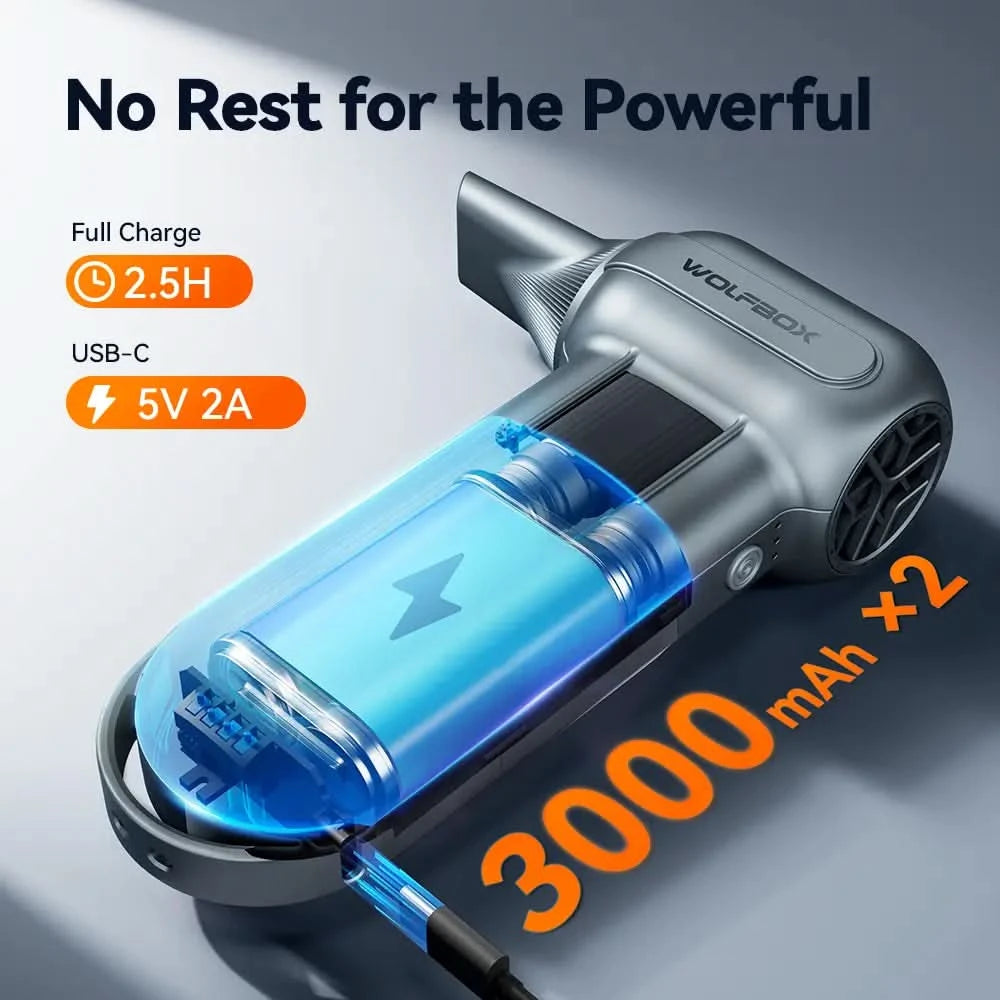 WOLFBOX MF100 Compressed Air Duster - Super Power Electric Air Duster - WOLFBOX