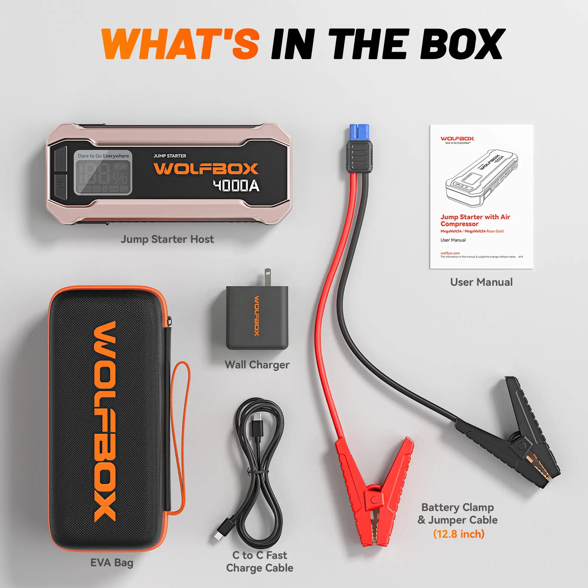 4000a jump starter rose gold packaging