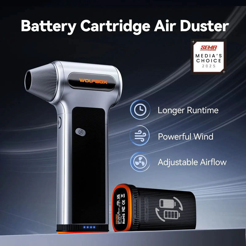 WOLFBOX MF200 Compressed Air Duster - Swappable Battery Cartridge