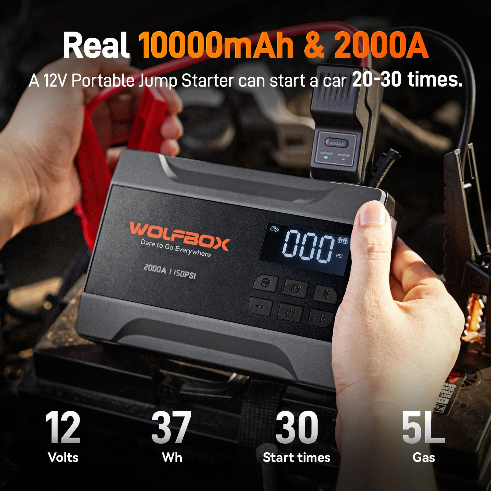 WOLFBOX 2000A Jump Starter with Air Compressor | Wolfbox MegaVolt 10Air - WOLFBOX