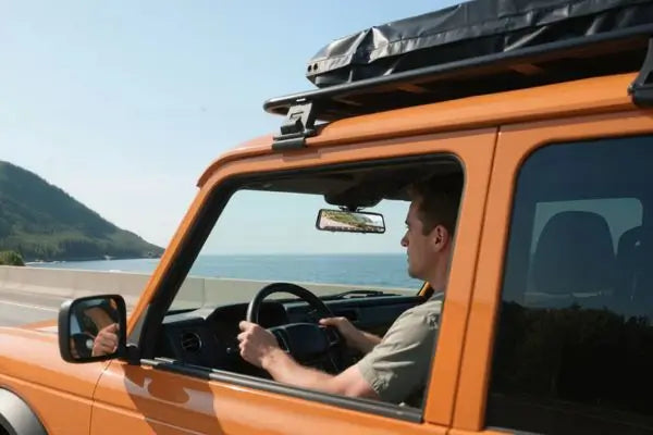 Wolfbox front and rear dash cam system with dual camera setup for complete vehicle video coverage