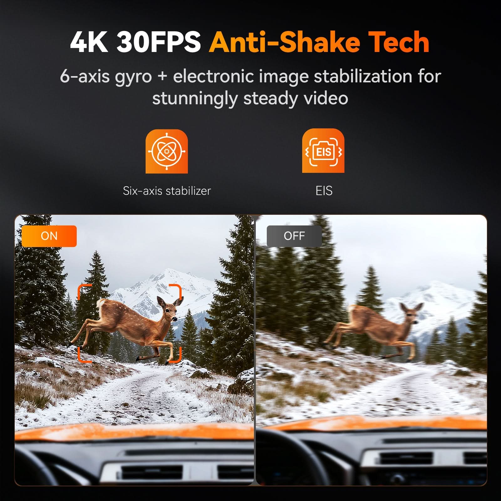 Wolfbox X5 Duo 4K+2.5K STARVIS 2  Front and Rear Dash Cam - WOLFBOX