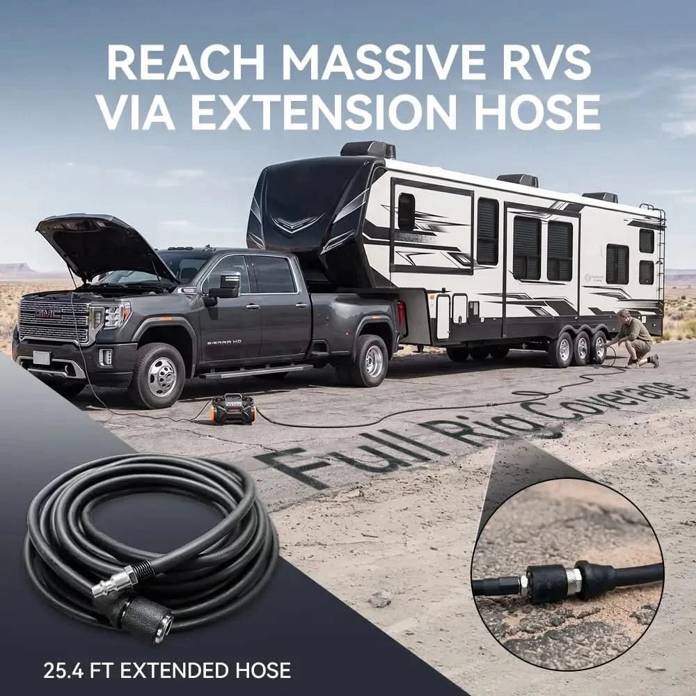 Extended Hose for Off-Road Air Compressor | Trailers & Large RVs - WOLFBOX