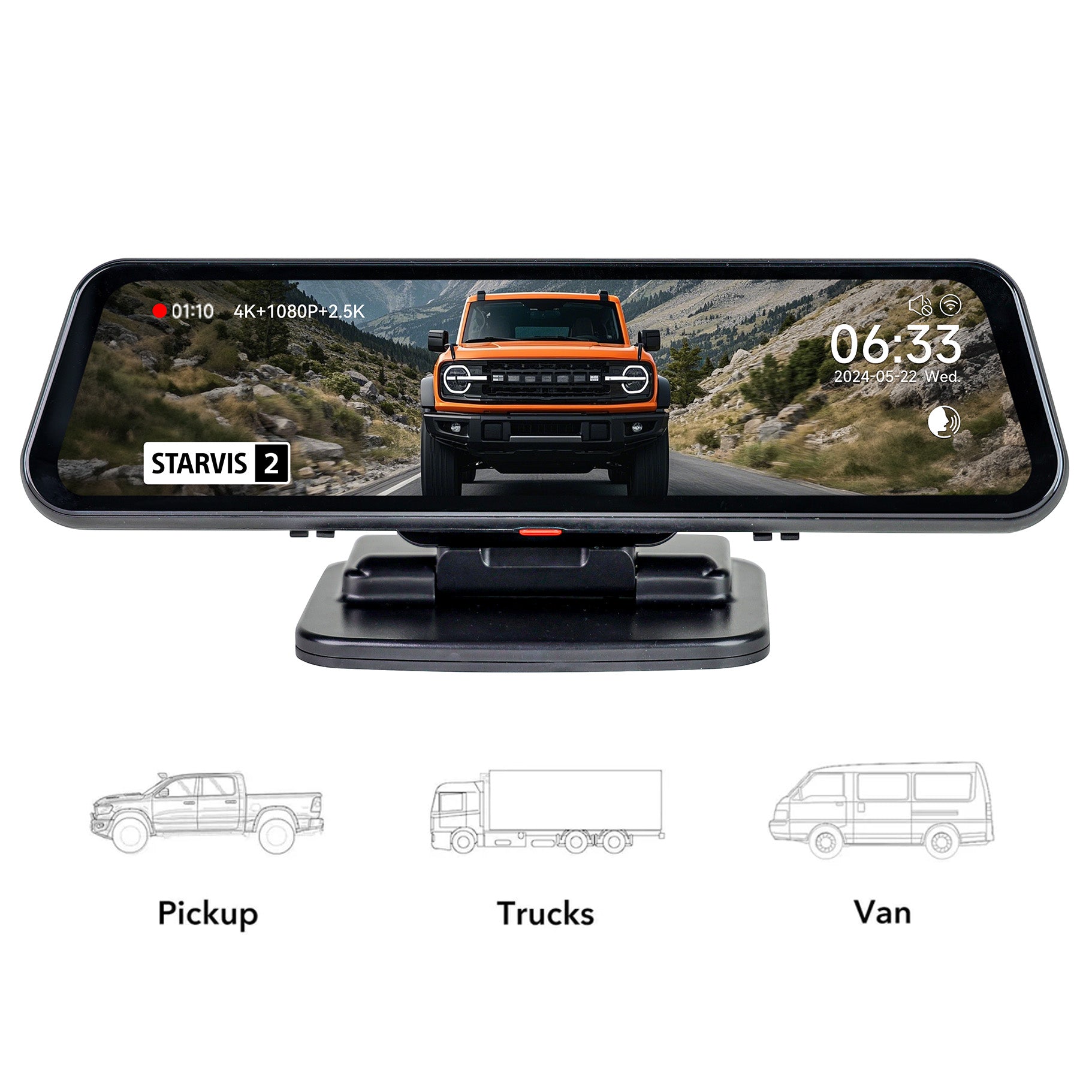WOLFBOX Center Console Base Bracket for Mirror Dash cam - WOLFBOX