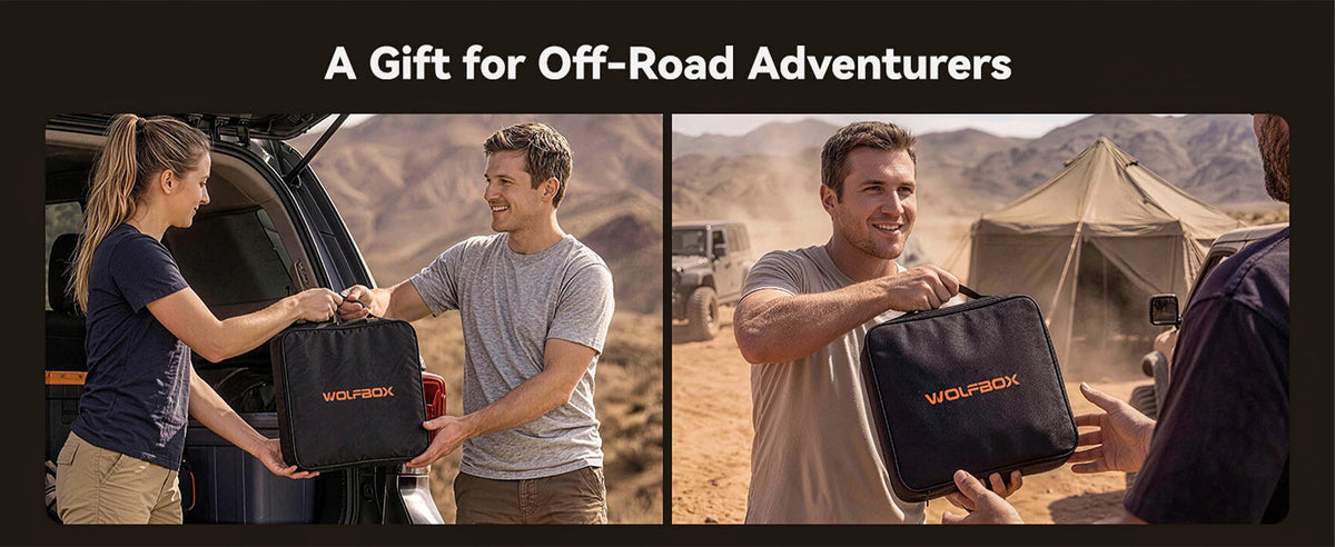 kit given as a gift for off-road adventurers in a branded carry bag | WOLFBOX 4-Tire Inflation Kit