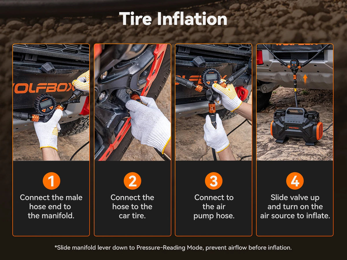 tire inflation four step guide wolfbox 4 tire inflation kit