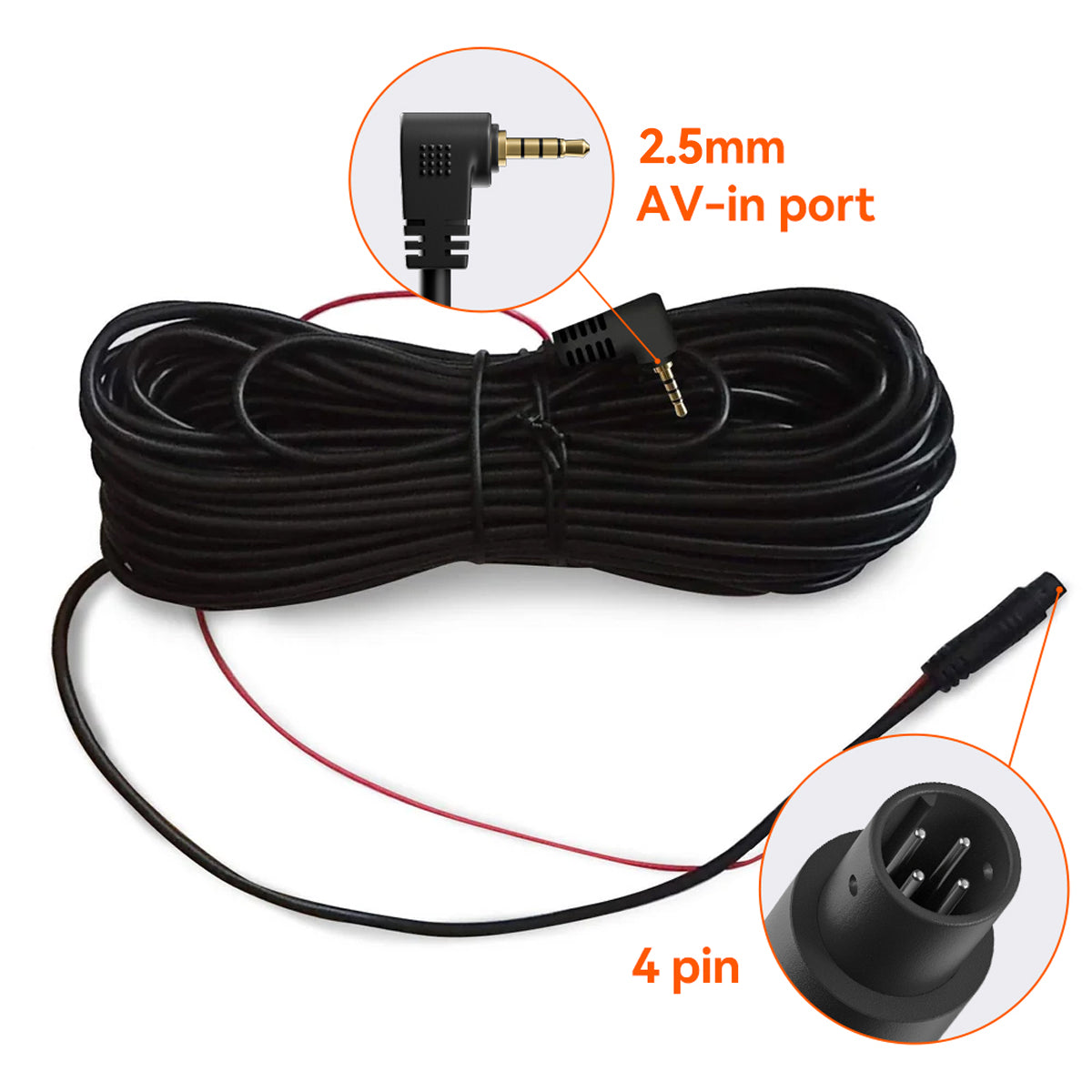 WOLFBOX 33/50 Feet Rear Camera Longer Replacement Cables for G900pro - WOLFBOX