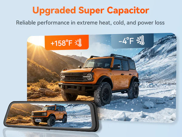 Upgraded super capacitor keeps the WOLFBOX G900 Core working in extreme heat, cold and power loss, from -4°F to 158°F

