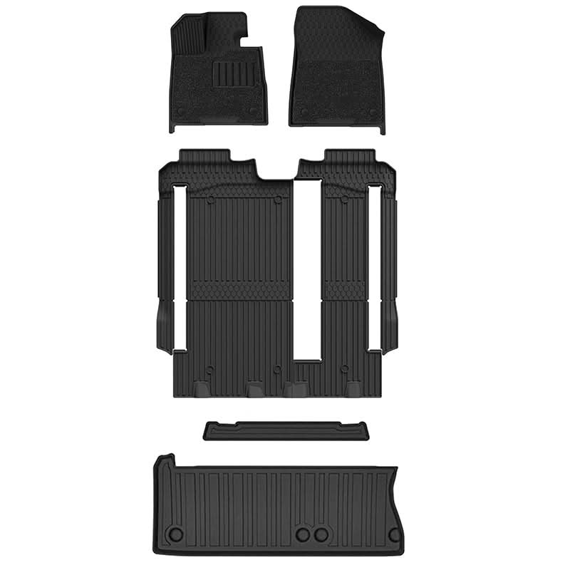 3W Toyota Sienna 8 Seat 2021-2023 Custom Floor Mats / Trunk Mat TPE Material & All-Weather Protection Vehicles & Parts 3Wliners   