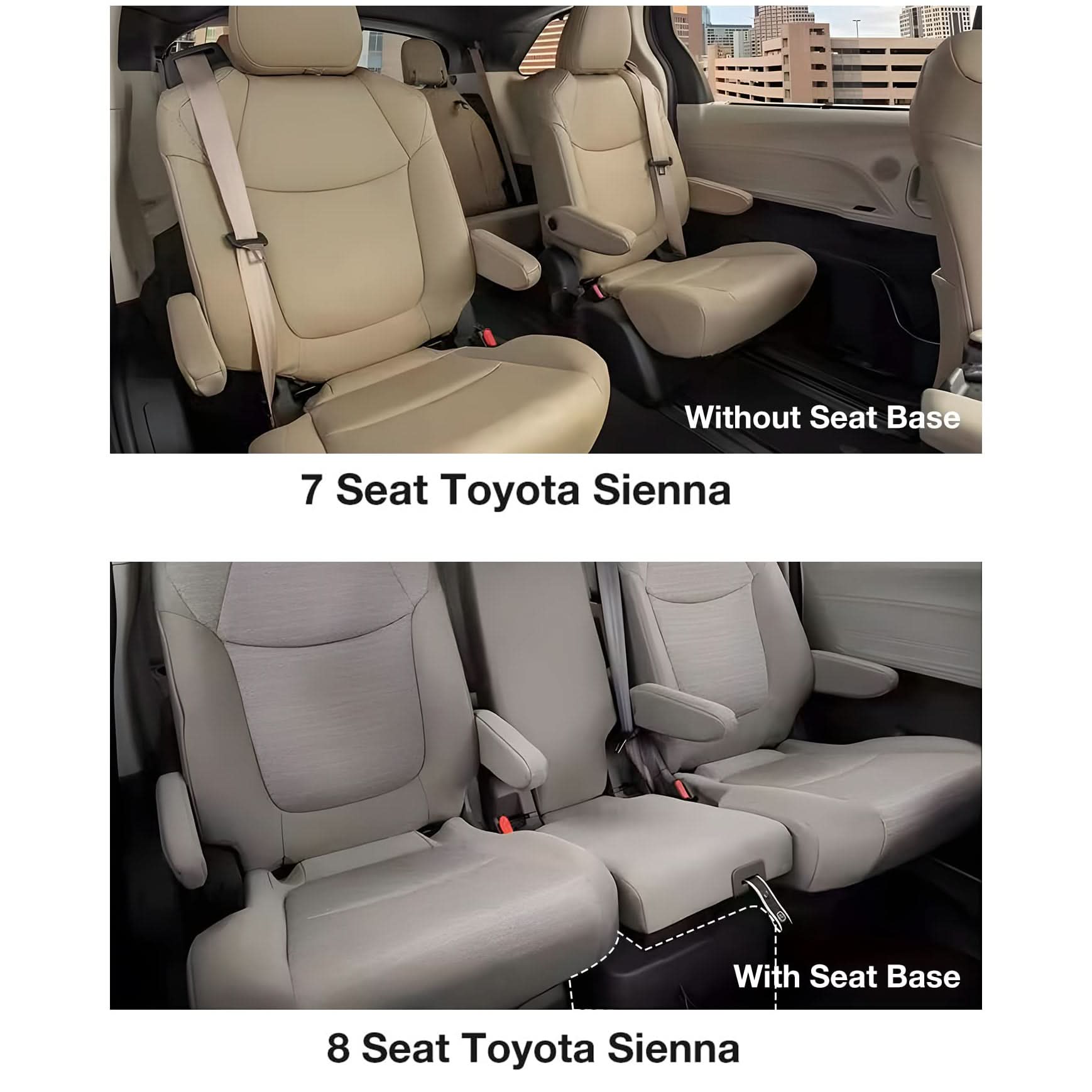 3W Toyota Sienna 8 Seat 2021-2023 Custom Floor Mats / Trunk Mat TPE Material & All-Weather Protection Vehicles & Parts 3Wliners   