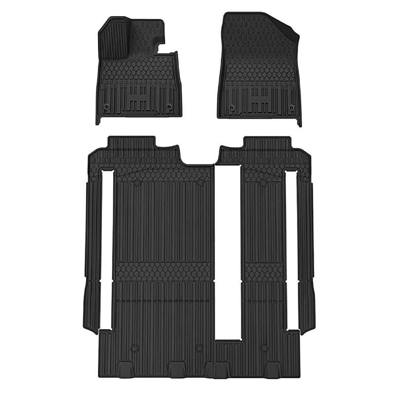 3W Toyota Sienna 8 Seat 2021-2023 Custom Floor Mats / Trunk Mat TPE Material & All-Weather Protection Vehicles & Parts 3Wliners 2021-2023 8 Seat with/without Spare Tire 1st&2nd&3rd Row Mats