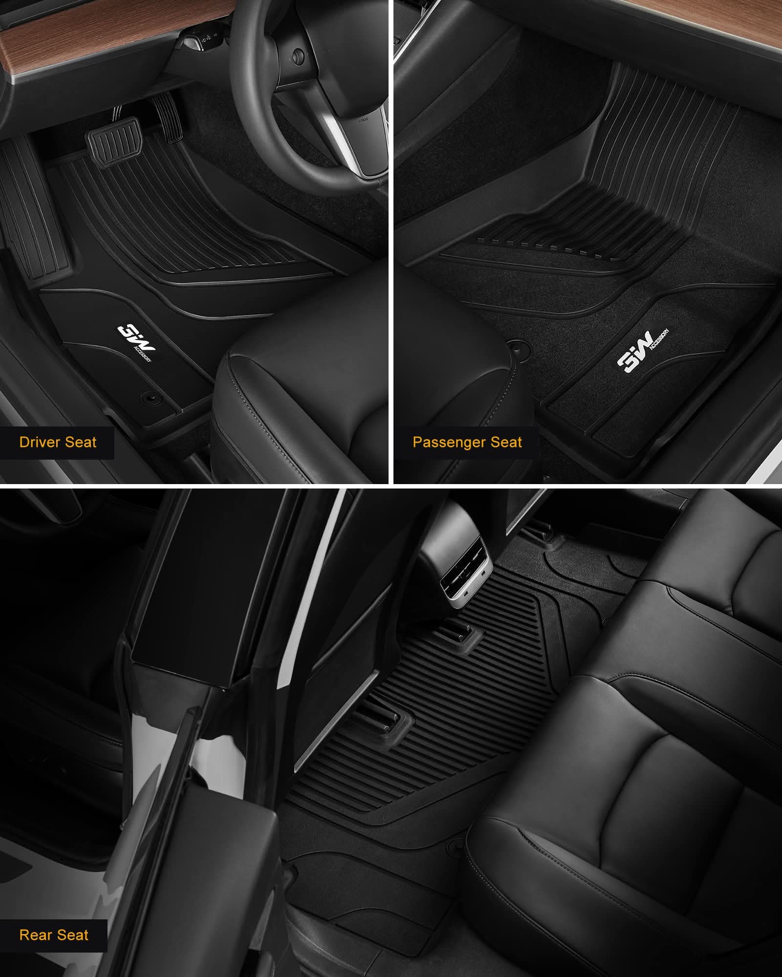 3W Tesla Model 3 2021-2022 Custom Floor Mats & Trunk Mats TPE Material & All-Weather Protection Vehicles & Parts 3Wliners   
